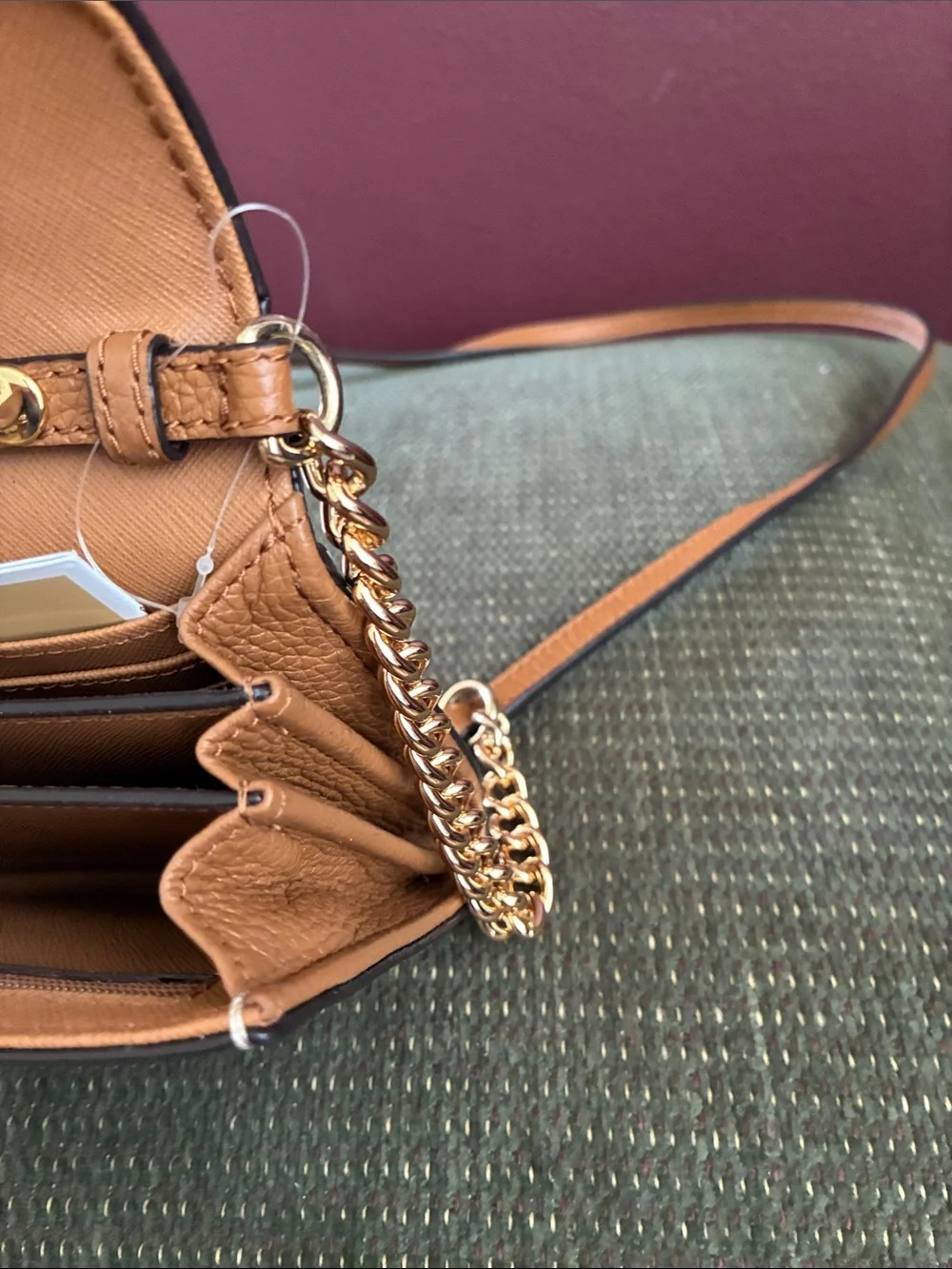 Michael Kors Brown & Cream MK Logo Crossbody Bag